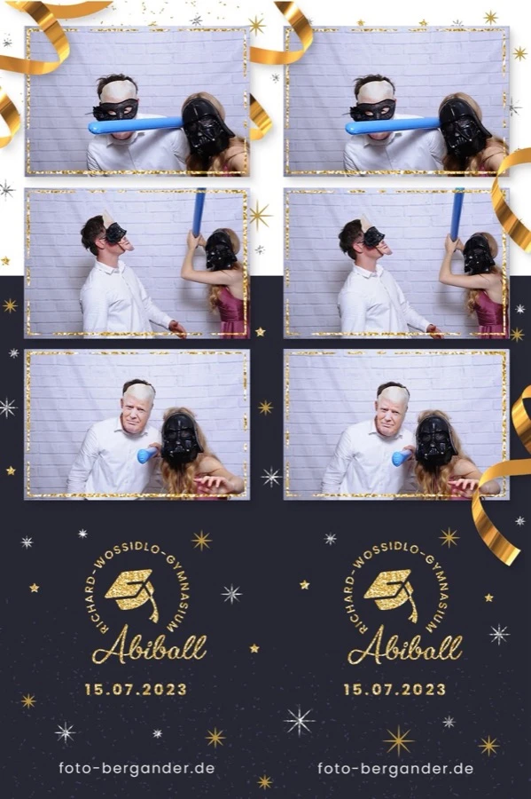 Zweite ausgedruckte Fotostreifen-Collage derselben Abiball-Feier